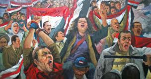 إحدى لوحات الفنان طه قرني